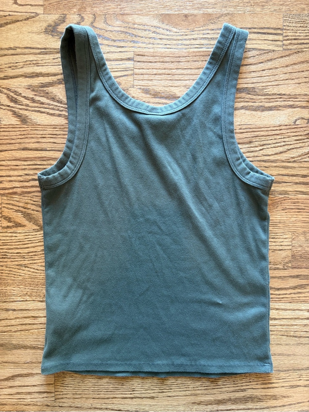 Wild Fable Olive Ribbed Tank Top - Picture 4 of 4